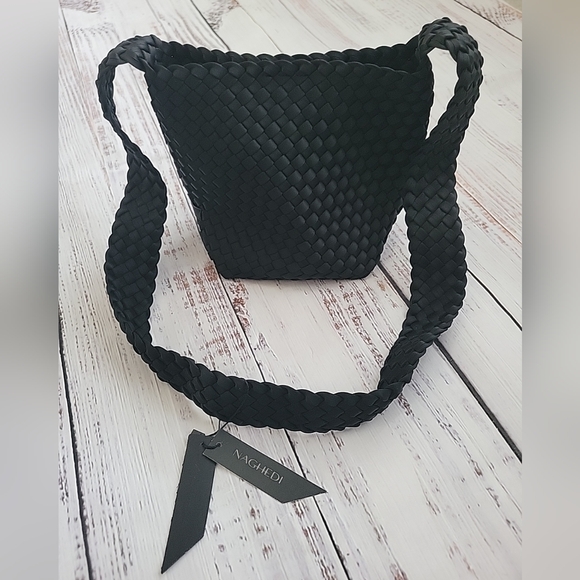 Naghedi Laguna Crossbody Purse Bag Onyx NEW NWT Handwoven Neoprene - Picture 4 of 12